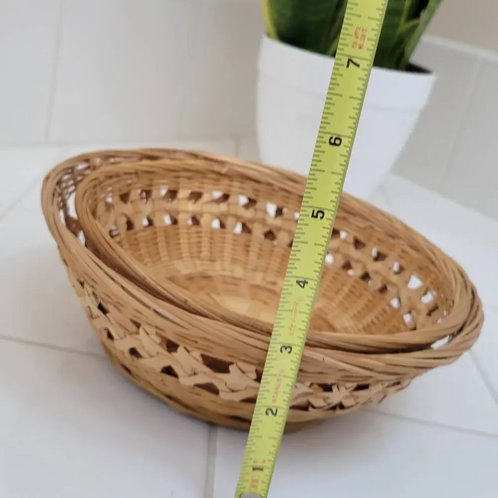 Set of Two Wicker Baskets for Wall Hanging or Display, 8.5